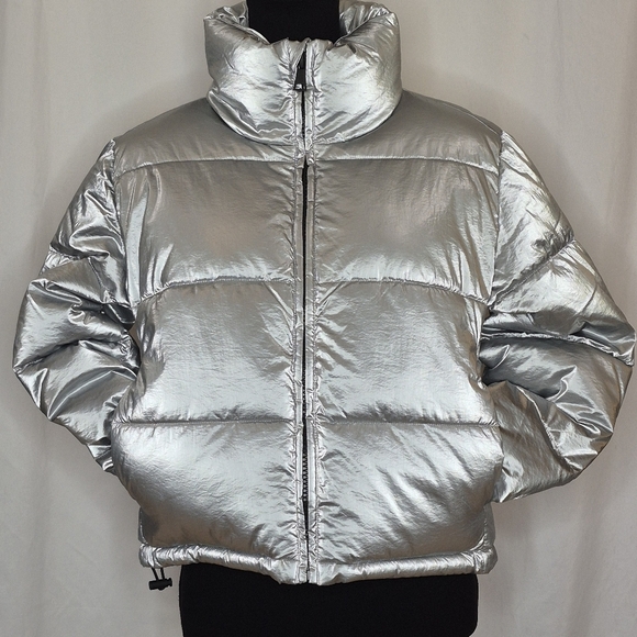 Gap Silver Big Puff Crop Jacket - Size SP - Picture 7 of 16